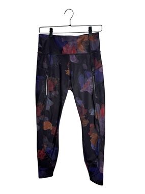 Athleta Rainier Printed Tight Night Bloom Black Floral Leggings Medium
